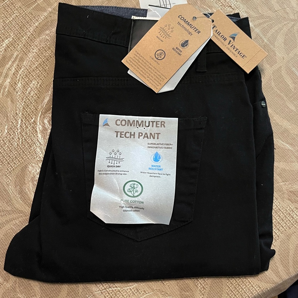 NWT Men’s 36x32 Tailor Vintage Black Pants